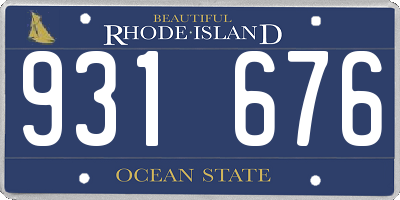 RI license plate 931676