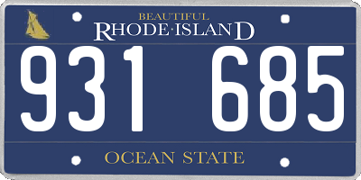 RI license plate 931685