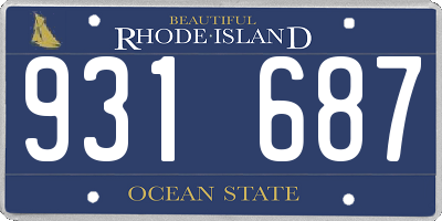 RI license plate 931687