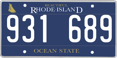 RI license plate 931689