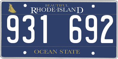 RI license plate 931692