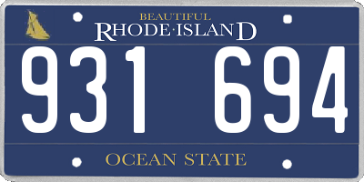 RI license plate 931694