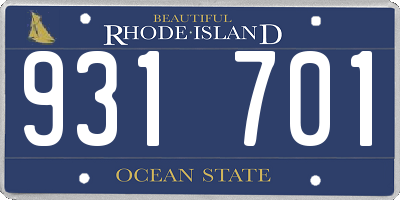RI license plate 931701
