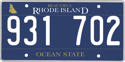 RI license plate 931702