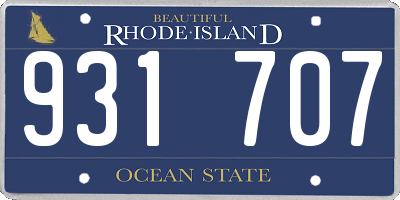 RI license plate 931707