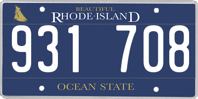 RI license plate 931708