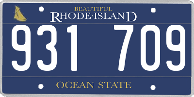 RI license plate 931709