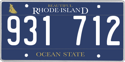 RI license plate 931712
