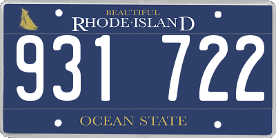 RI license plate 931722