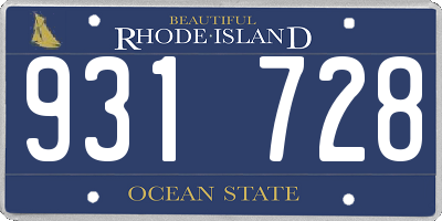 RI license plate 931728