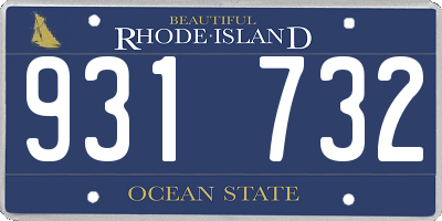 RI license plate 931732