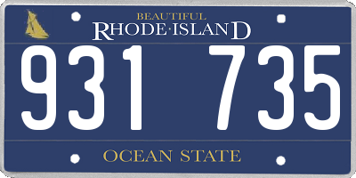 RI license plate 931735