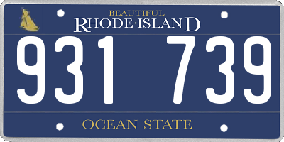 RI license plate 931739