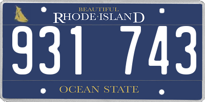 RI license plate 931743