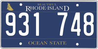 RI license plate 931748