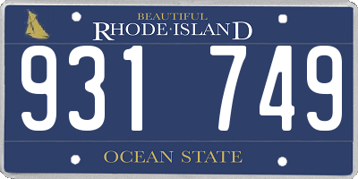 RI license plate 931749