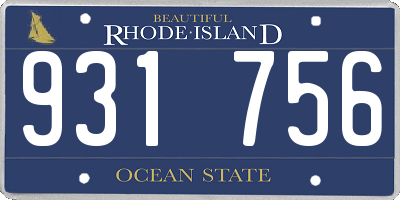 RI license plate 931756