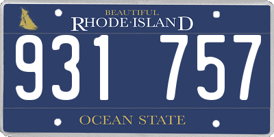 RI license plate 931757