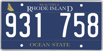 RI license plate 931758
