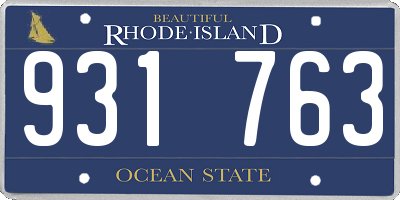 RI license plate 931763
