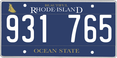 RI license plate 931765