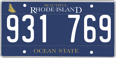 RI license plate 931769