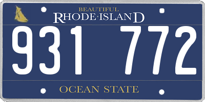 RI license plate 931772
