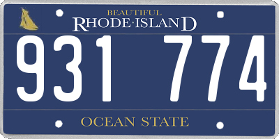 RI license plate 931774