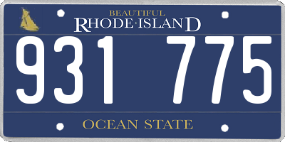 RI license plate 931775