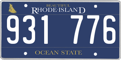 RI license plate 931776