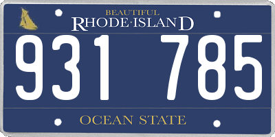 RI license plate 931785