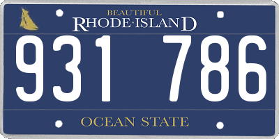 RI license plate 931786
