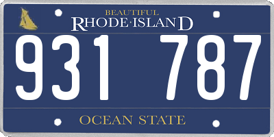RI license plate 931787