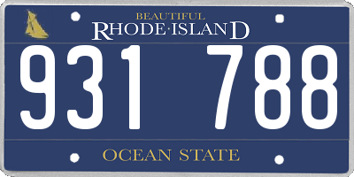RI license plate 931788