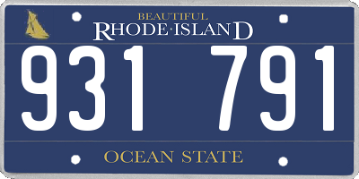 RI license plate 931791