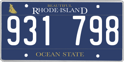 RI license plate 931798