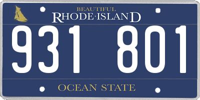 RI license plate 931801