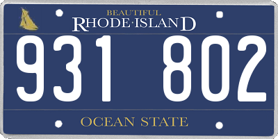 RI license plate 931802