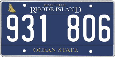 RI license plate 931806