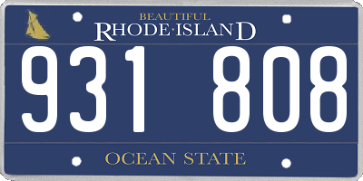 RI license plate 931808