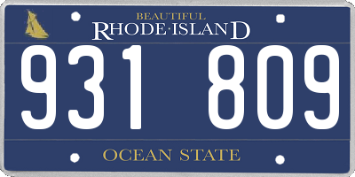 RI license plate 931809