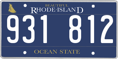 RI license plate 931812