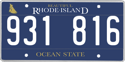 RI license plate 931816