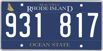 RI license plate 931817