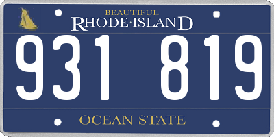 RI license plate 931819