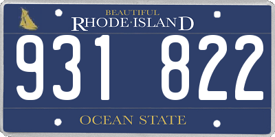 RI license plate 931822