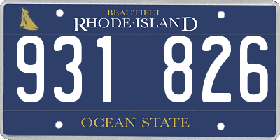 RI license plate 931826