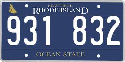 RI license plate 931832