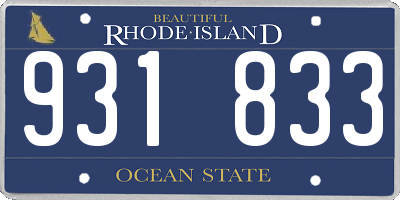 RI license plate 931833