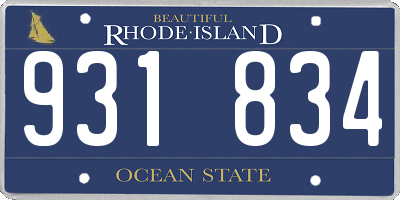 RI license plate 931834
